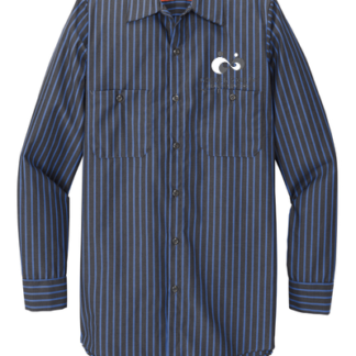 Red Kap Long Sleeve Striped Industrial Work Shirt