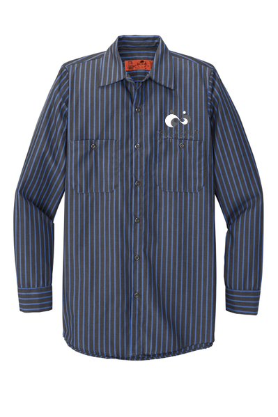 Red Kap Long Sleeve Striped Industrial Work Shirt