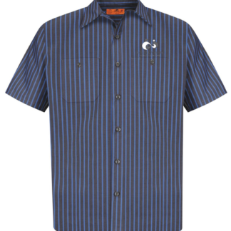 Red Kap Short Sleeve Striped Industrial Work Shirt