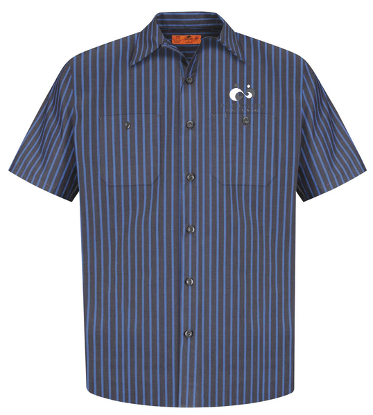 Red Kap Short Sleeve Striped Industrial Work Shirt